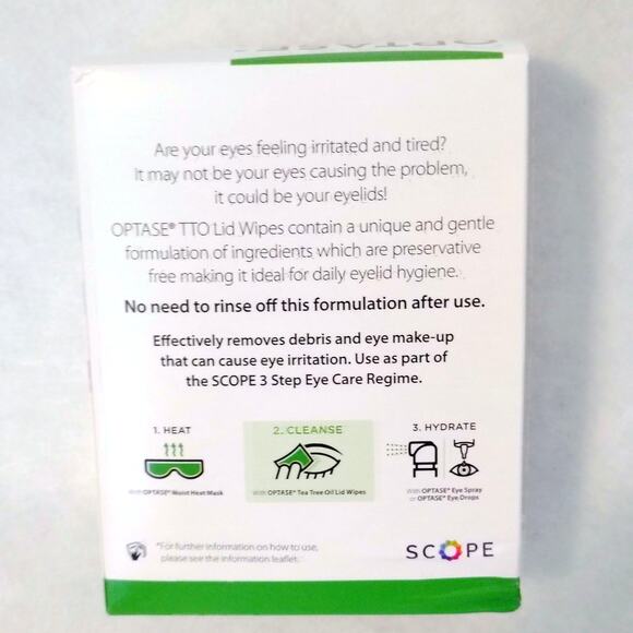 Optase TTO EyeLid Cleansing Wipes 20ct Tea Tree Oil Daily Hygiene NEW EXP 08/24 - Picture 5 of 6
